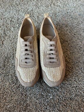 Naked Feet Women's Tan Knit Slip-On Sneakers